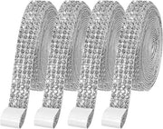 Decorazione DIY per artefatti con decorazione a diamanti adesiva 4 rulli in argento