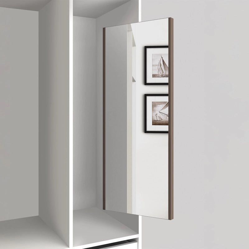 Specchio estraibile per interno dell'armadio, Acciaio e Tecnoplastica e Vetro, Verniciato alluminio