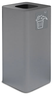 Pattumiera Per Raccolta Rifiuti 38x38xh80 cm In Acciaio Verniciato con Pittogramma Magnetico Grigio