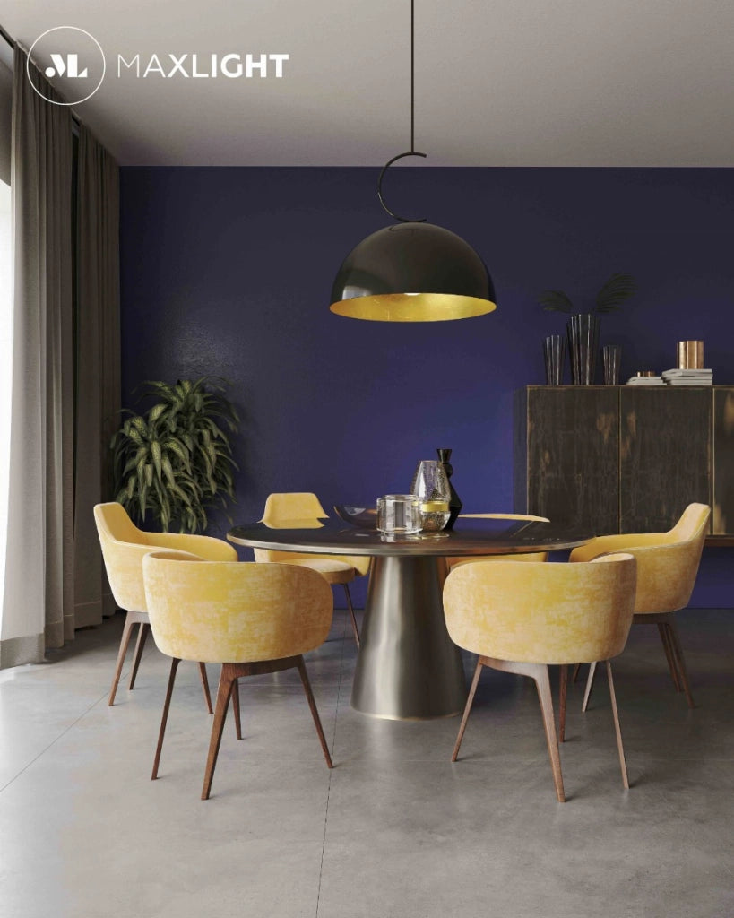 Plafoniera vintage TWENTY cupola nero/oro E27 Maxlight