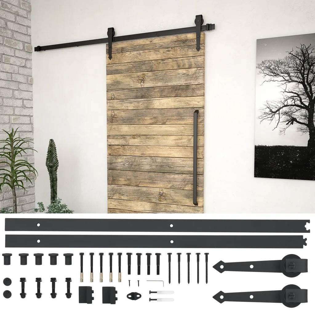 Kit di Binari per Porte Scorrevoli 183 cm Acciaio Nero CFW4534509