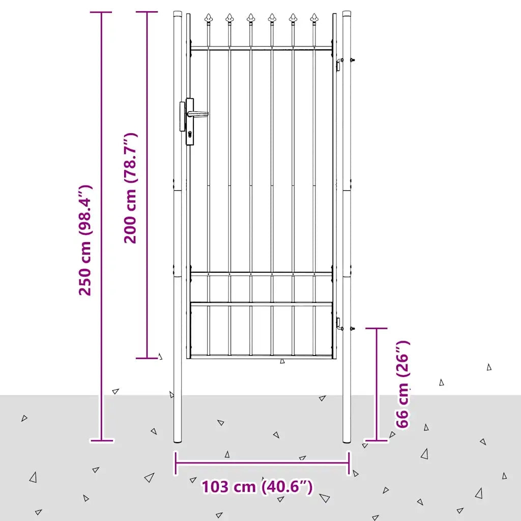 Cancello per recinzione Grigio 100 x 200 cm 42008883
