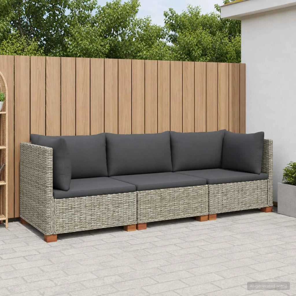 3 pz Set Lounge in Rattan con Cuscini GENDT Rattan naturale 3429859