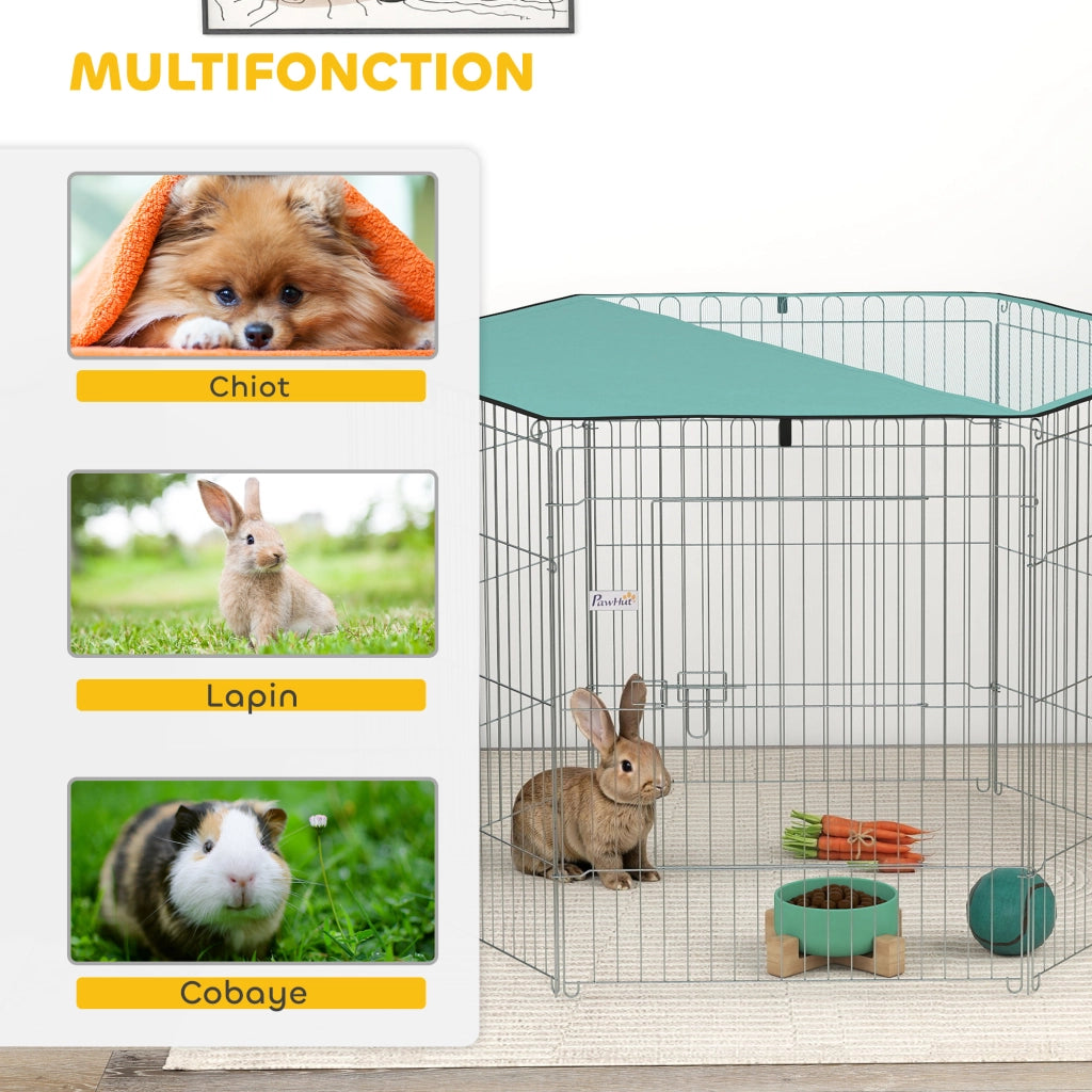 Recinto per Cani ¨C zephmum ¨C Verde 6 Pannelli con Porta 76H cm
