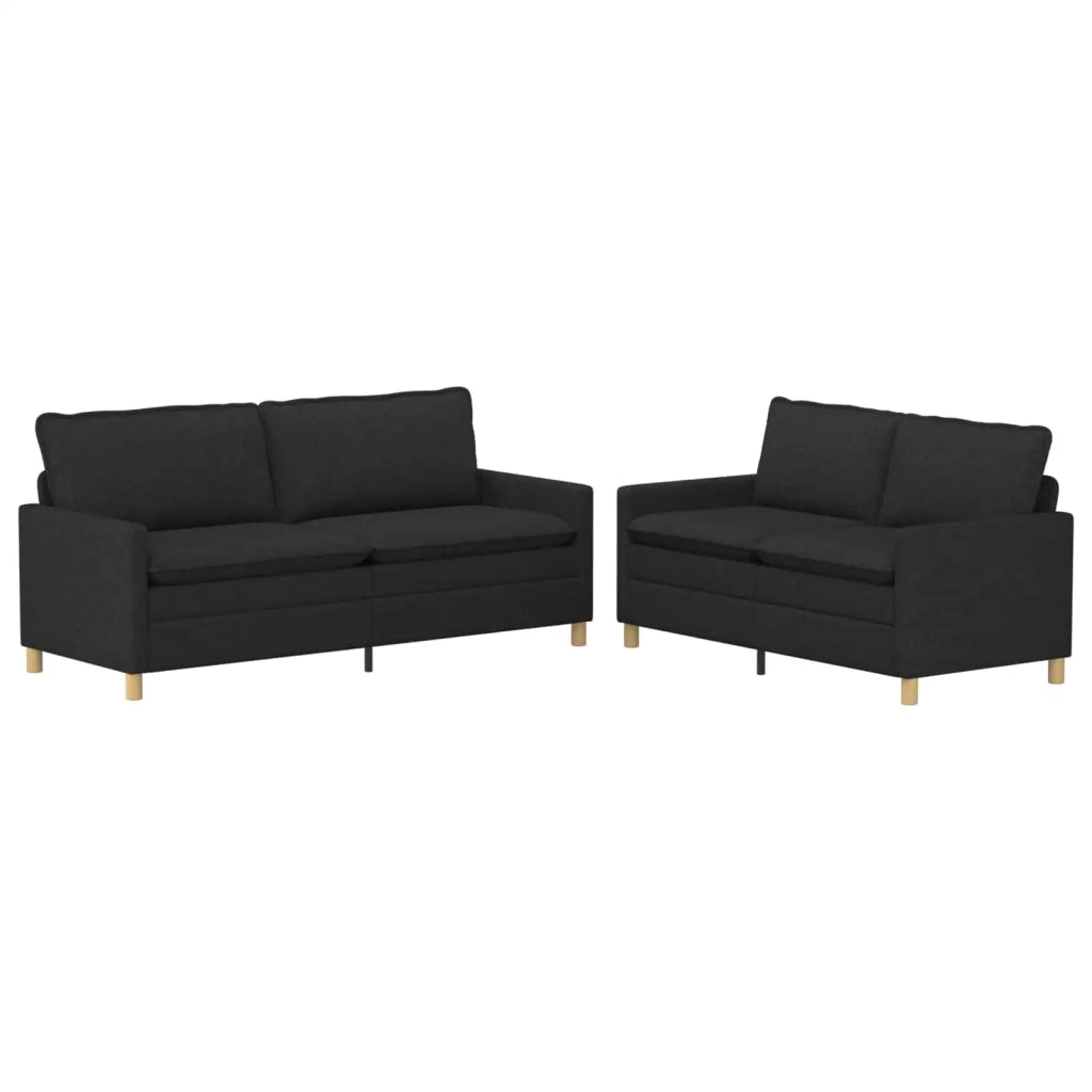 Set di divani 2 pz Nero Tessuto 3417139