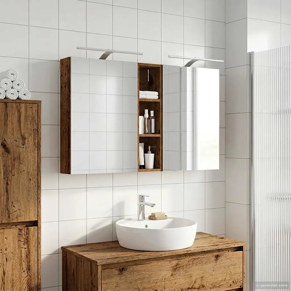 Set di Armadi da Bagno con lo scaffale 3 pcs 120 x 14,5 x 70 cm