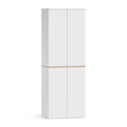 Armadio alto Viktor Bianco/Rovere artigianale 68 x 188.6 cm con 6 scomparti chiusi Vicco