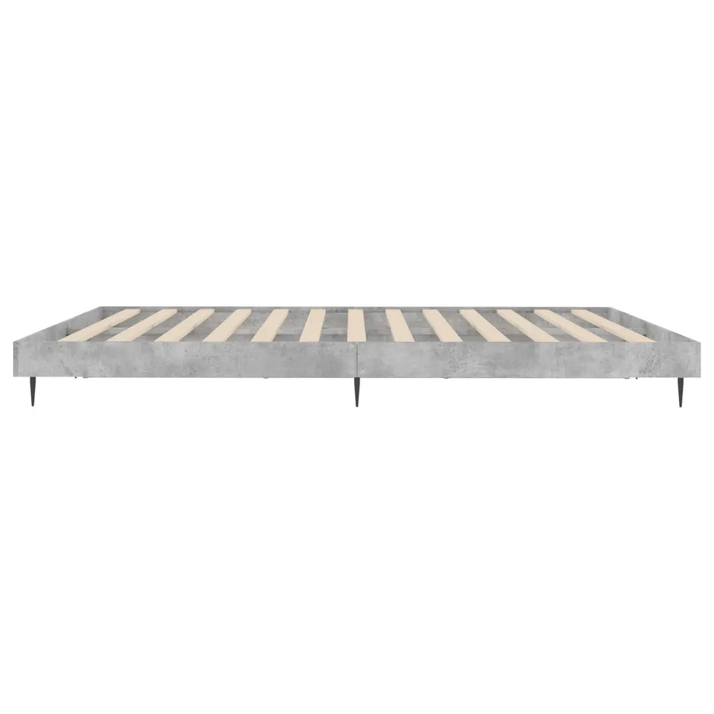Letto matrimoniale | Letto per adulti | Giroletto Grigio Cemento 200x200 cm in Legno Multistrato
