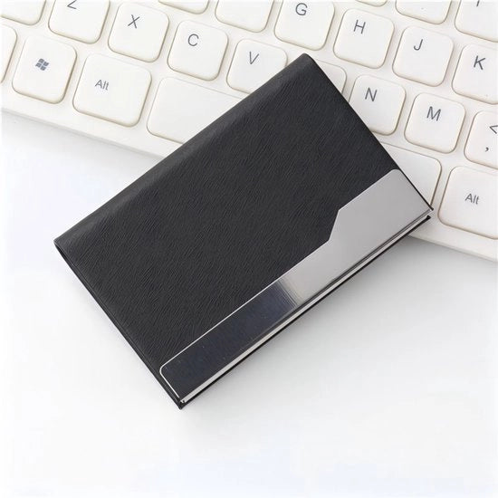 Porta biglietto in acciaio inossidabile, portamonete metallico, porta biglietto ultradurissimo, porta biglietto con chiusura magnetica per uomini e donne - nero