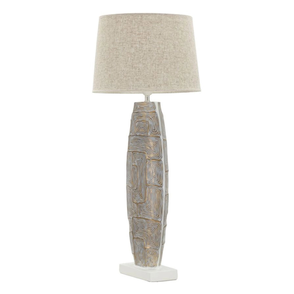 Lampada da Tavolo VKH164, Beige, Poliresina, 38x38x90 cm