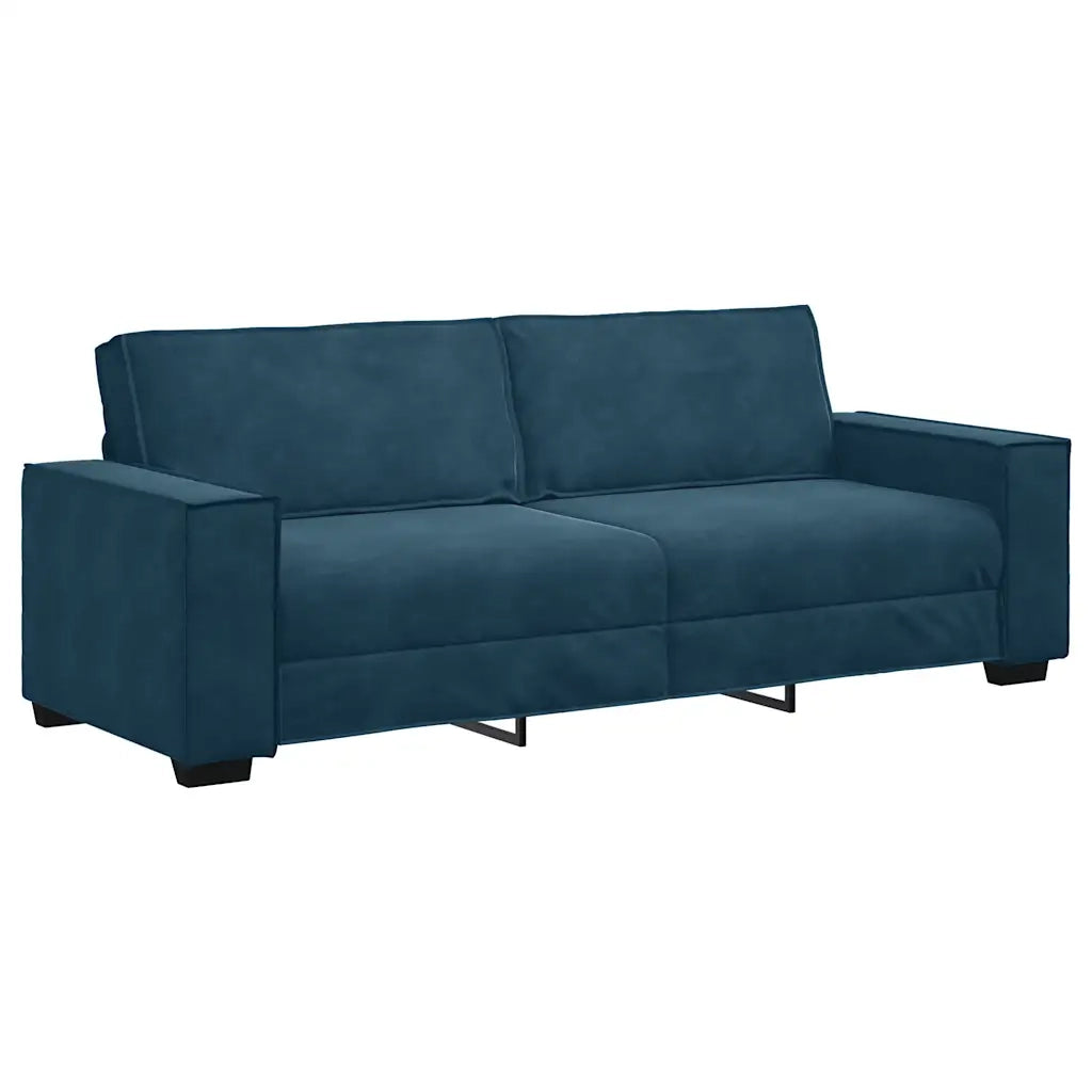 Set di Divani 2 pz con Cuscini Blu in Velluto