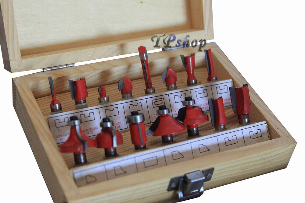 SET 15 FRESE FRESA PER LEGNO SCANALARE RIFILARE SCANALATURE FRESATRICE 8MM