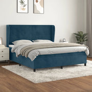 Giroletto a Molle con Materasso Blu Scuro 160x200 cm in Vellutocod mxl 98283