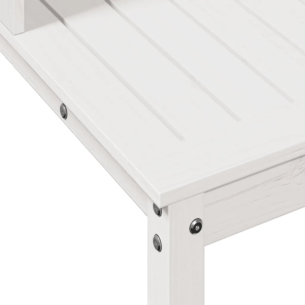 Tavolo Invaso con Ripiani Bianco 82,5x50x109,5 cm Massello Pino CFW4331225