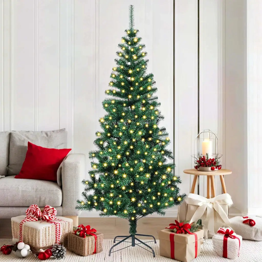 Albero di Natale | Decorazioni natalizie artificiale con luci integrate Verde 180 cm