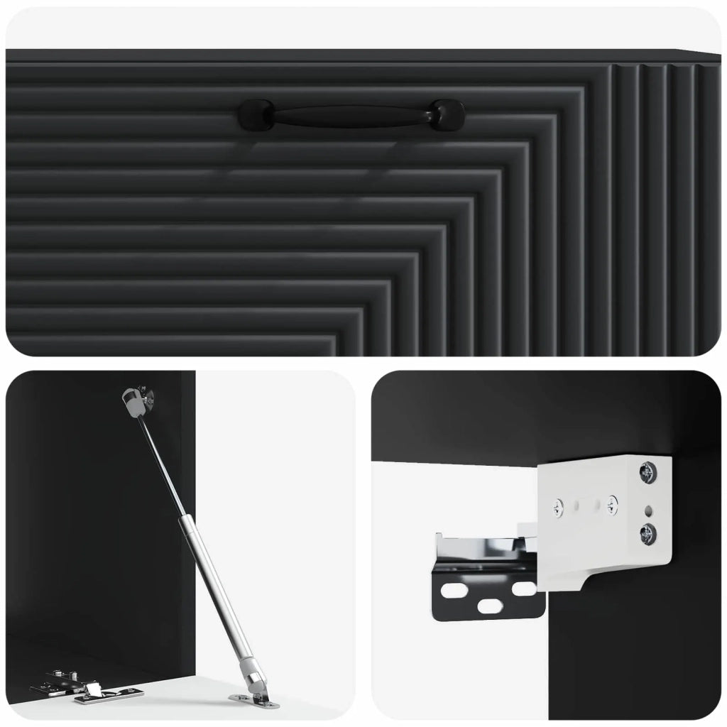 Mobile Porta TV da Muro Montaggio a parete Nero 98 x 41 x 30 cm 898696