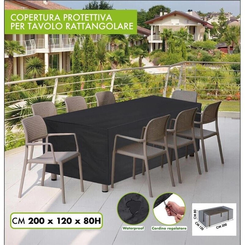 MA MAISON COPERTURA PROTETTIVA PER TAVOLO 200X120X80 H CM WATERPROOF
