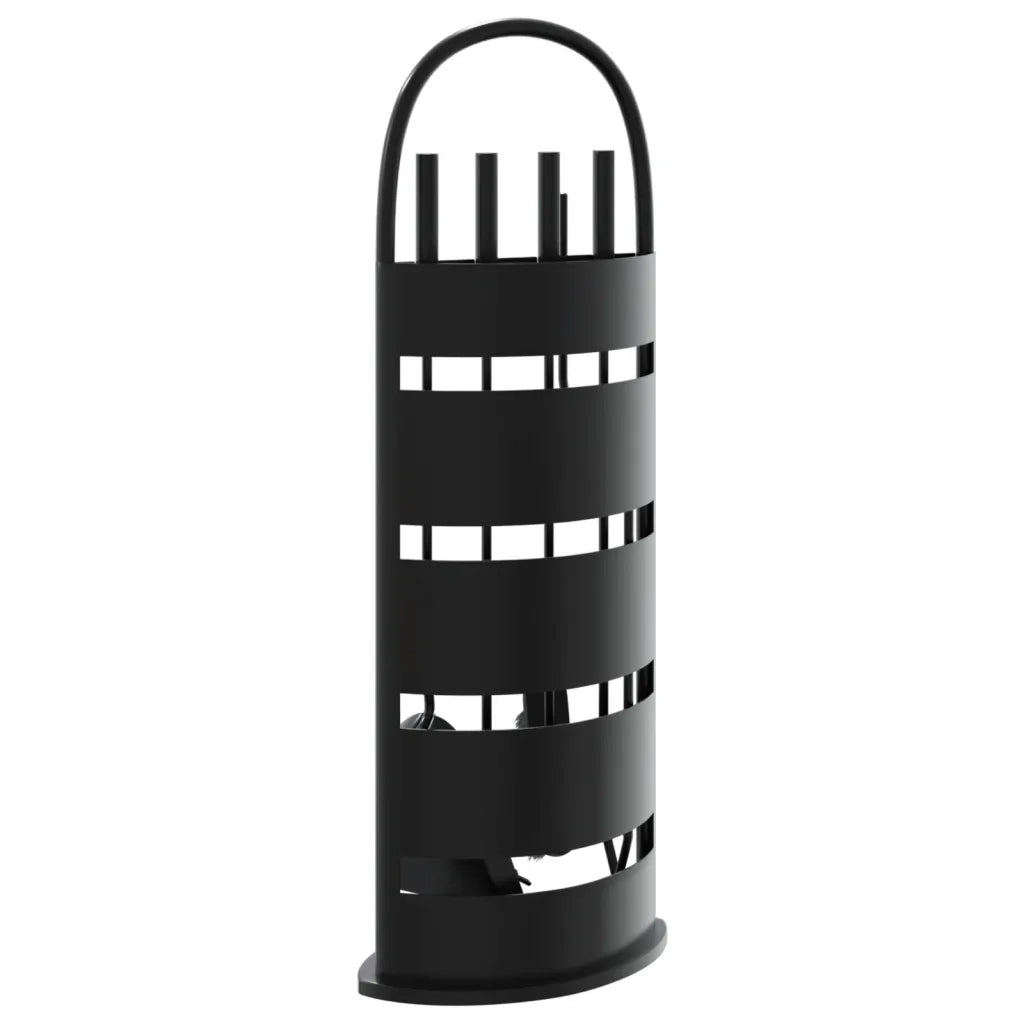 Set di attrezzi per camino 5 pezzi 23x15x66 cm in acciaio 156374