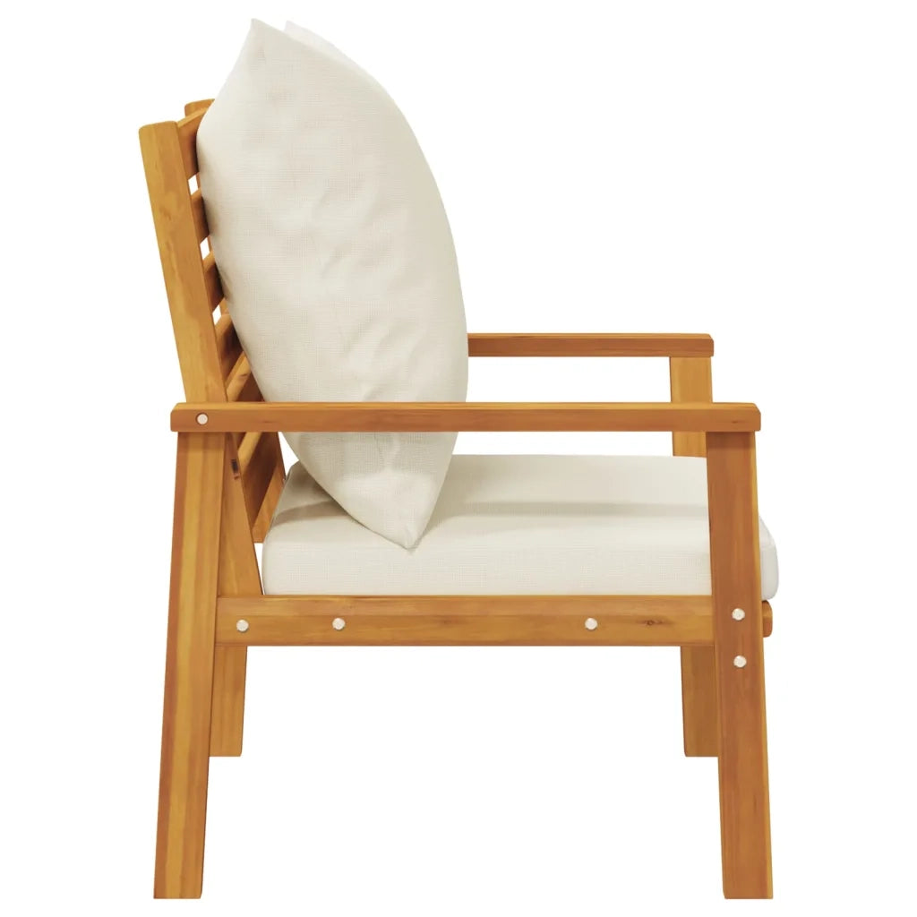 Poltrone da Giardino 2pz con Cuscino in Legno Massello Acacia 826191