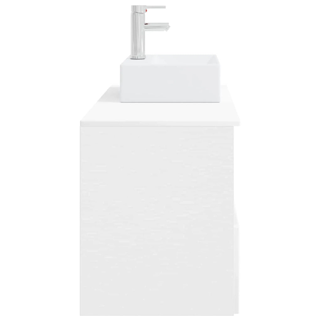 Set di mobili per il bagno 2 pz Bianco Lucido 3404058