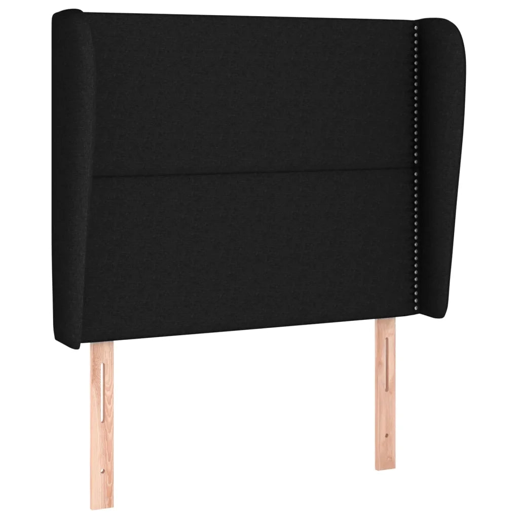 Testiera | Testata ad Orecchio Nera 103x23x118/128 cm in Tessuto