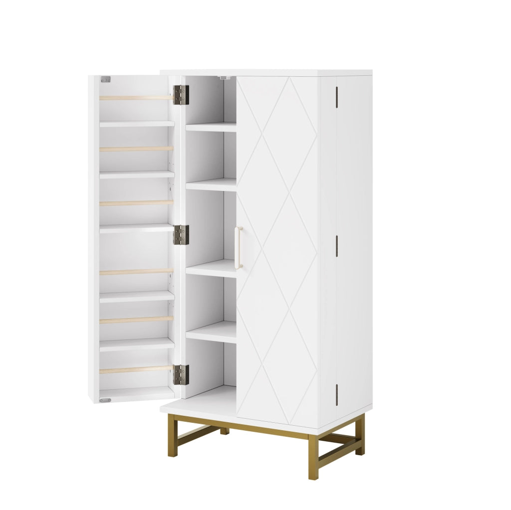 Credenza 60x40x130 cm con ripiani regolabili in pannello di particelle bianco