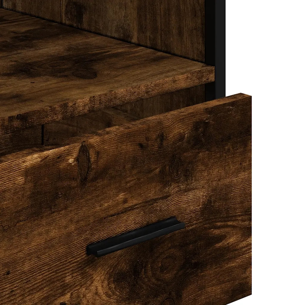 Armadietto Bagno Rovere Fumo 35x37,5x100cm in Legno Multistrato 849251