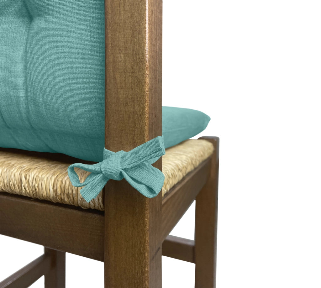 Set Cuscini Sedia Con Schienale Imbottiti Con Laccetti Banda Elastica 40 x 80 Cm Tiffany - 2 Pezzi