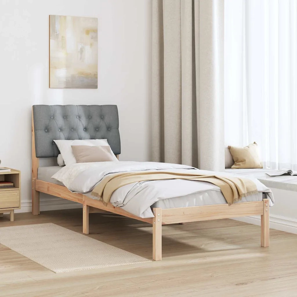 Letto con Testiera Rivestita con testiera Marrone 75 x 190 cm 878859