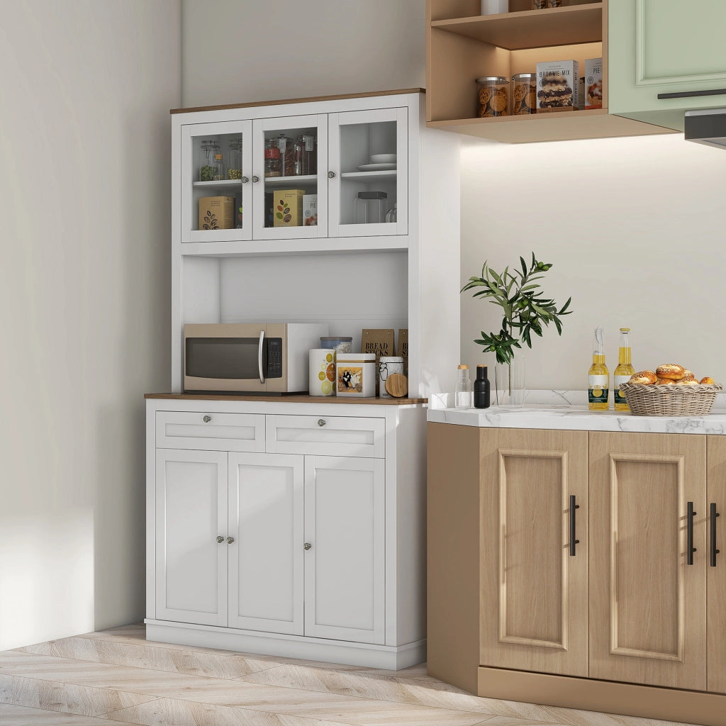 Armadio da cucina con ante e cassetti ¨C zephmum ¨C 100x40x180 bianco