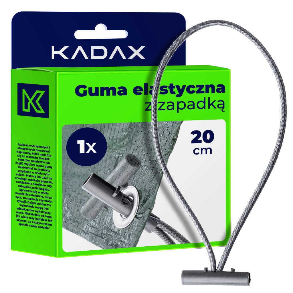 Set di 10 elastici KADAX per il fissaggio di teloni. Elastici per teloni con cricchetto, 20 cm, resistenti.