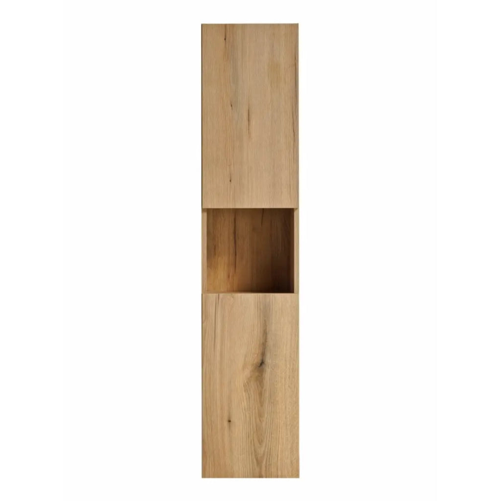 Colonna bagno VANO – 2 porte + 1 nicchia – Rovere – L30 × P25 × H140 cm – Da appendere