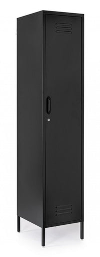 Armadio 1 Anta 46x38x185 cm Cambridge in Acciaio Nero