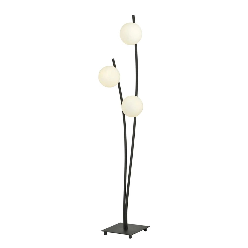 Piantana Contemporaneo Oceano Acciaio Nero 3 Luci E14 Ip20