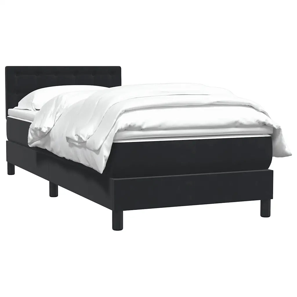 Giroletto a Molle con Materasso Nero 80x220 cm Velluto 3316619