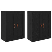 Armadietto a Muro | Mobile a muro 2 pz Rovere Nero 69,5 x 34 x 90 cm
