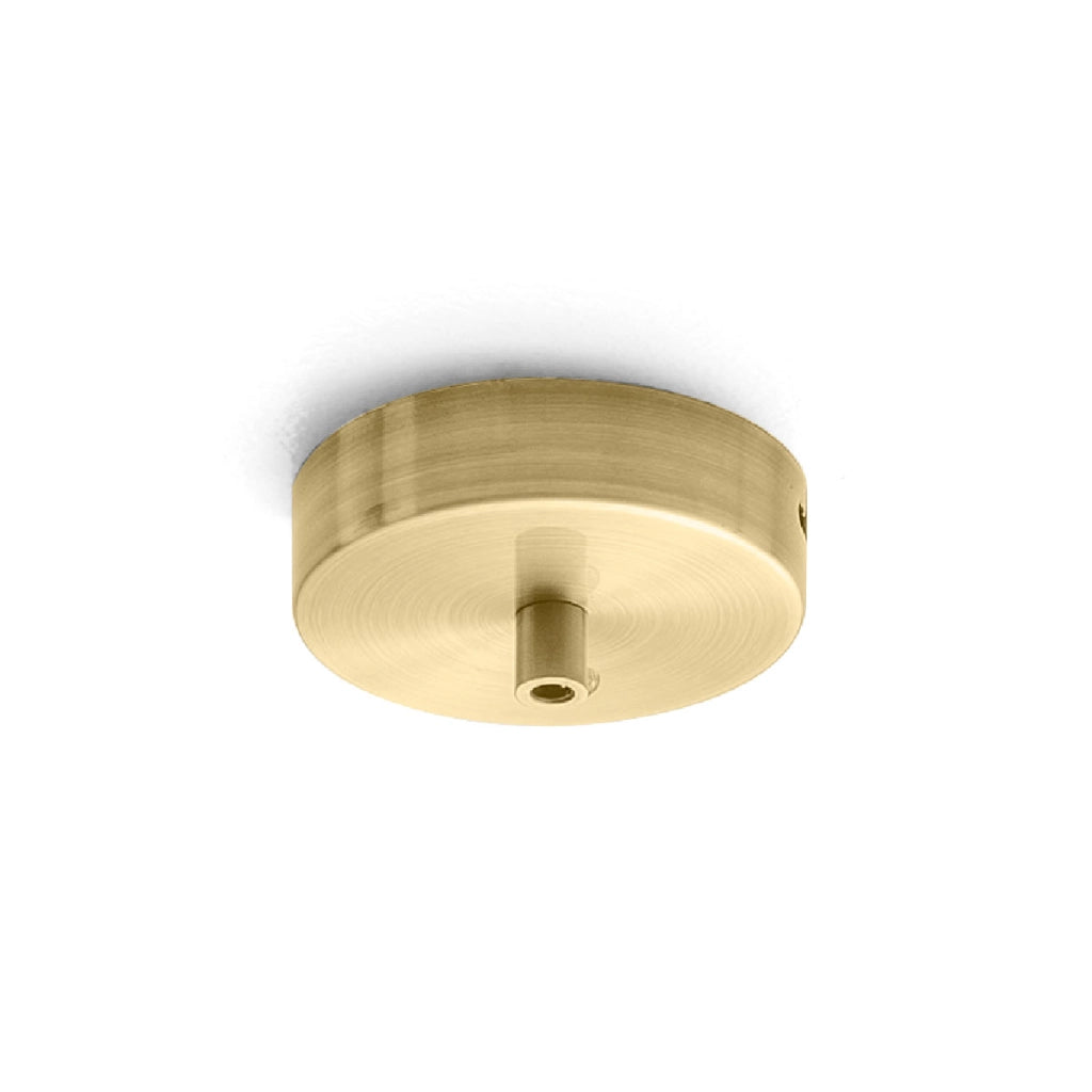 Rosone tondo in metallo Alice ottone IP20 per lampade a sospensione - Base da soffitto moderna, attacco centrale, facile installazione