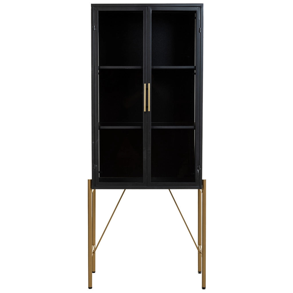 Armadio in legno e metallo marrone 64x35x155h