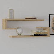 Siligo, Mensola 2 Ripiani, 60x20x15h cm Marrone Rovere