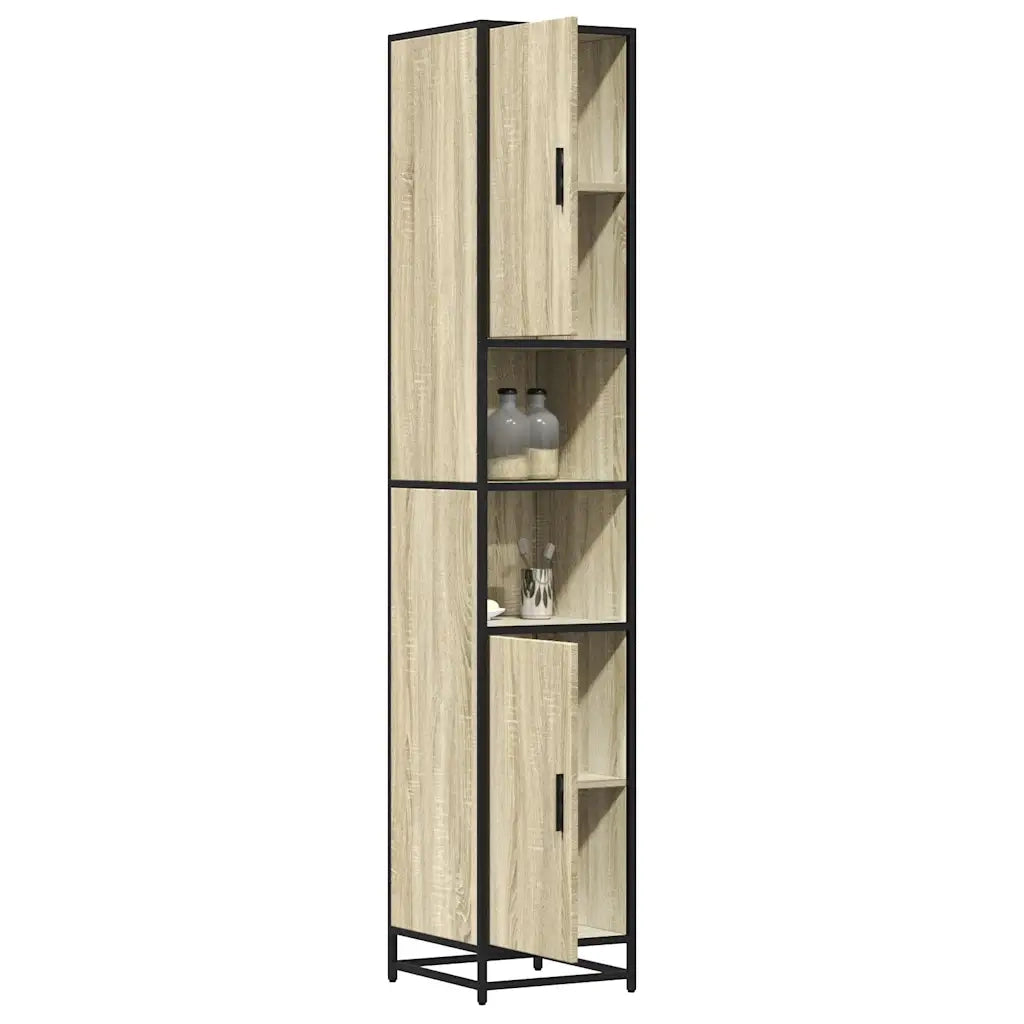 Mobile da Bagno Sonoma 35x37,5x188,5 cm in Truciolato e Metallo 3300881