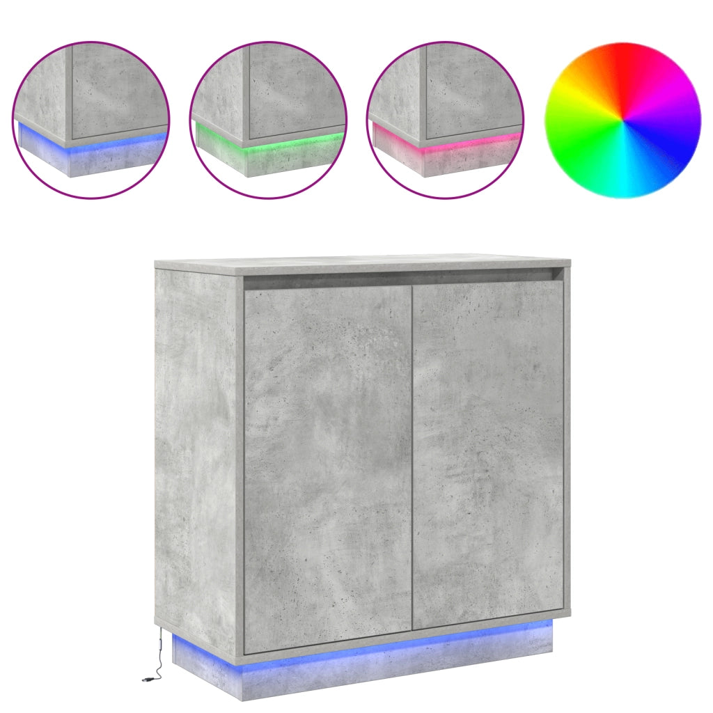 Mobile TV  con LED Grigio Calcestruzzo 71x34,5x75 cm in Legno Ingegnerizzato