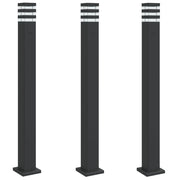 Lampade da terra per esterni con presa 3 pezzi 110 cm alluminio nero 02_0042569