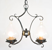LANTERNA LAMPADARIO BILANCERE GANCIO IN FERRO BATTUTO LAMPADE LAMPIONE APPLIQUE