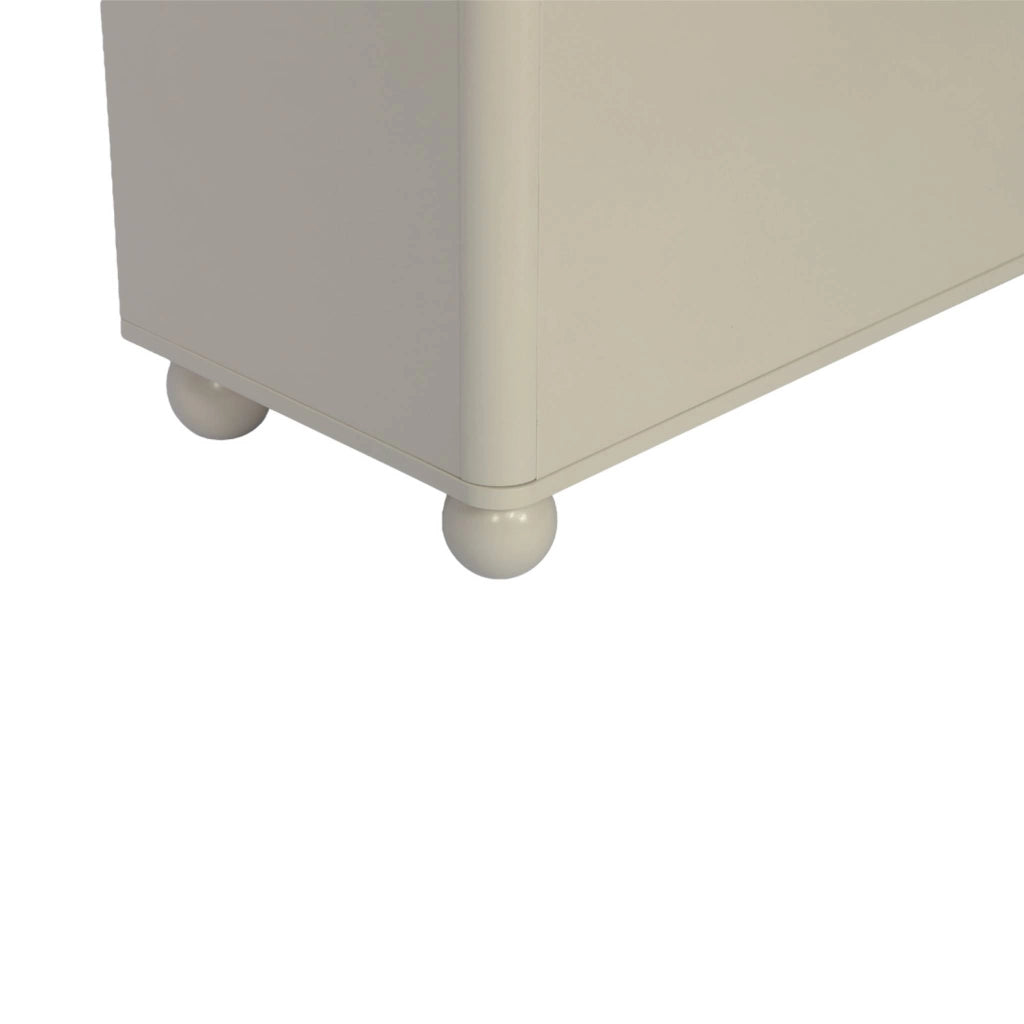Baule per giocattoli per bambini decorazione legno laccato, beige