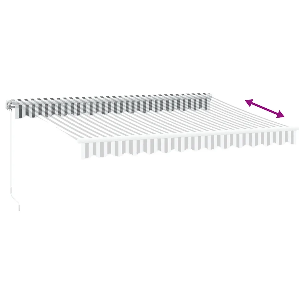 Tenda da Sole Retrattile Manuale-Tenda parasole per Patio Antracite e Bianco 350x250 cm