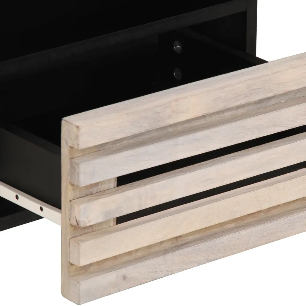 Comodini 2pz 40x34x46 cm in Legno Massello di Mango Sbiancato 377473