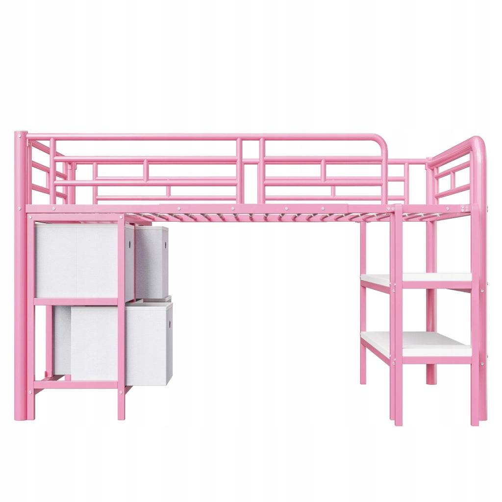 Letto singolo per bambini con spazio di archiviazione - Xylo - 90x200 - Rosa