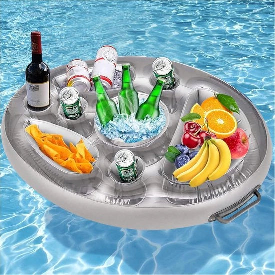 Porta bibite galleggiante per piscina sostituto di base - grigio con effetto rinfrescante Tavolo da bar galleggiante