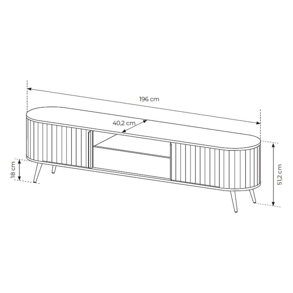 Madia Hanotofa, Credenza un Cassetto, 196x40x51h cm Marrone Rovere