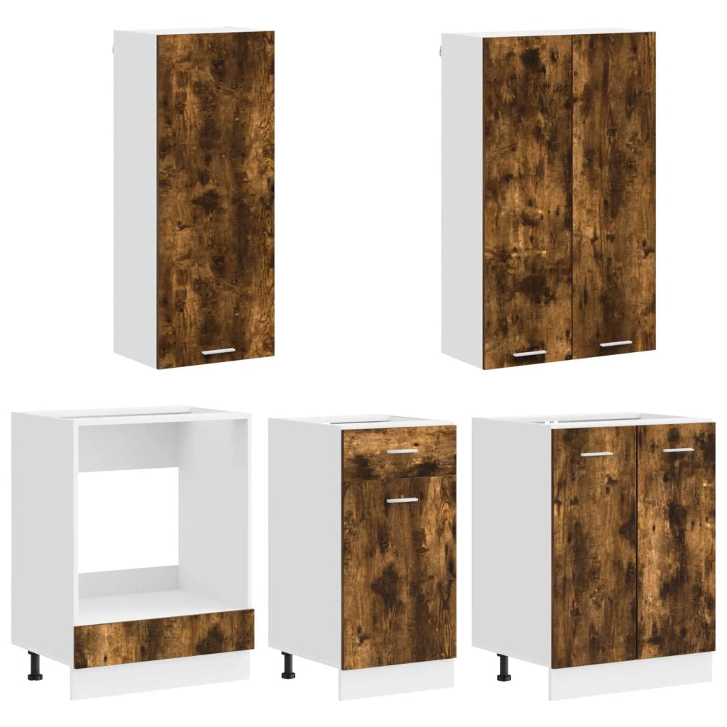 Unità Cucina LYON 5 pcs Rovere Fumo Legno ingegnerizzato 3438231